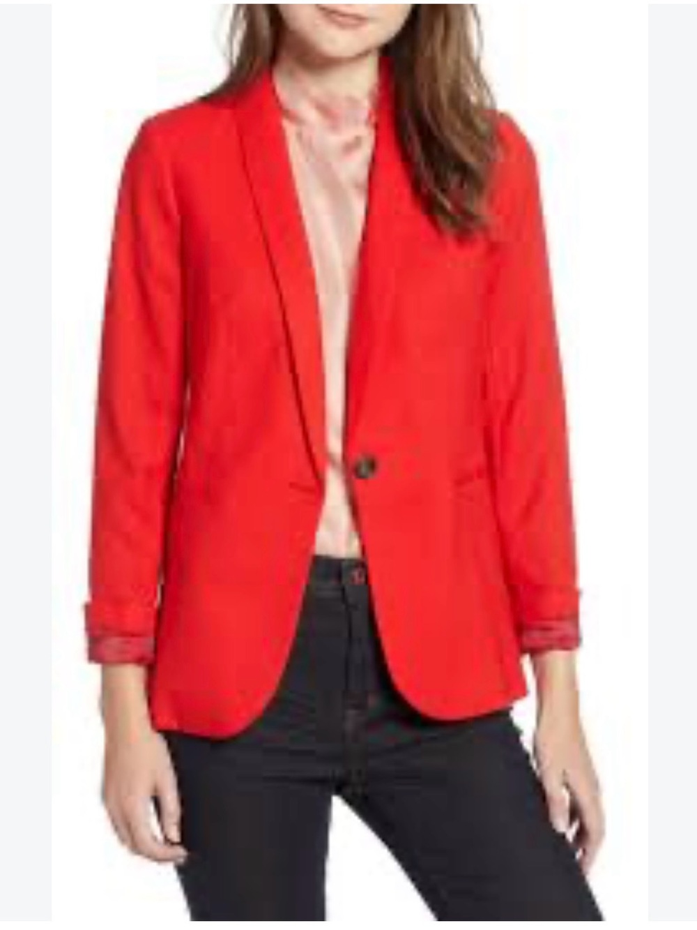 JCREW Red Wool , One Button Blazer